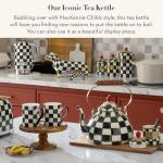 Chic Black-and-White Chess Tea Kettle, 3 Quarts