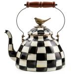 Charming Black-and-White Check Tea Kettle