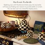 Charming Black-and-White Check Tea Kettle