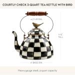 Charming Black-and-White Check Tea Kettle