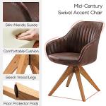 Modern Suede Armchair with Beech Wood Legs