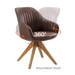 Modern Suede Armchair with Beech Wood Legs
