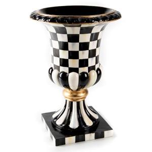 MACKENZIE-CHILDS Black-and-White Urn Centerpiece