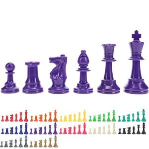 Bright Purple Staunton Chess Pieces - Half Set