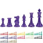 Bright Purple Staunton Chess Pieces - Half Set
