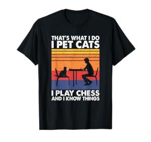 Cat Lover Chess Player T-Shirt for All Ages