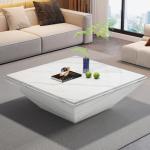 Modern Square Faux Marble Coffee Table - 35.43 Inch