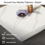 Modern Square Faux Marble Coffee Table - 35.43 Inch