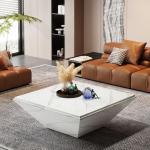 Modern Square Faux Marble Coffee Table - 35.43 Inch