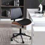 Stylish Adjustable Armless Desk Chair in Black