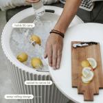 Outdoor Cooler Side Table for Patios - 2 in 1