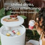 Outdoor Cooler Side Table for Patios - 2 in 1