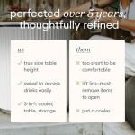 Outdoor Cooler Side Table for Patios - 2 in 1