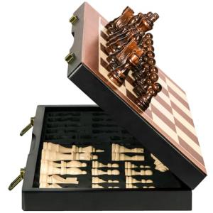 15" Magnetic Wooden Chess Set with Storage Slots