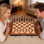 15" Magnetic Wooden Chess Set with Storage Slots