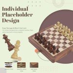 Magnetic Travel Chess Set with Acacia Wood Board