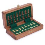 Magnetic Travel Chess Set with Acacia Wood Board