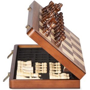 15" Magnetic Wooden Chess Set with Extra Queens