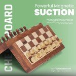 Magnetic Travel Chess Set with Acacia Wood Board