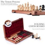 Premium Mahogany Folding Chess Set with Extra Queens