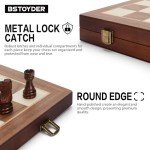 Magnetic 2-in-1 Wooden Chess & Checkers Set