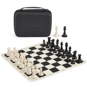 Elongdi Portable Tournament Chess Set with Extra Queens