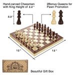 Magnetic Wooden Chess Set for Kids - 12" x 12