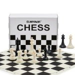 Elongdi Portable Tournament Chess Set with Extra Queens
