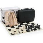 Elongdi Portable Tournament Chess Set with Extra Queens