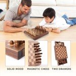 Magnetic 10" Wooden Chess Set for Travel