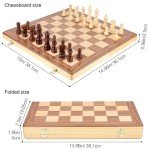 15-Inch Magnetic Wooden Chess Set with Extra Queens