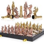 Vintage 15" Metal Chess Set for Family Fun