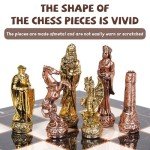 Vintage 15" Metal Chess Set for Family Fun