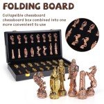 Vintage 15" Metal Chess Set for Family Fun