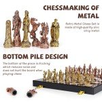 Vintage 15" Metal Chess Set for Family Fun