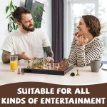 Elegant Vintage Metal Chess Set with Wooden Board