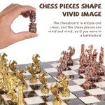 Vintage 15" Metal Chess Set for Family Fun