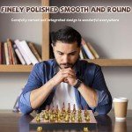 Elegant 15" Metal Chess Set with Wooden Board