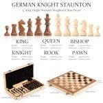 15-Inch Wooden Folding Chess and Checkers Set