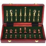 Retro Metal Chess Set with Wooden Folding Board