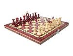Paris Cherry Wood Vintage Chess Set with Carved Pieces