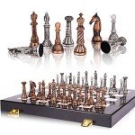 Retro Metal Chess Set with Travel Board