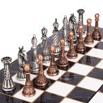 Retro Metal Chess Set with Travel Board