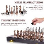 Retro Metal Chess Set with Travel Board