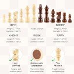 15-Inch Magnetic Wooden Chess Set with Extra Queens