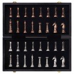 Retro Metal Chess Set with Travel Board