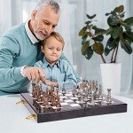 Retro Metal Chess Set with Travel Board