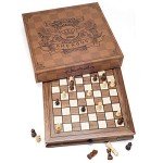 Magnetic Wooden Chess Set with Storage Drawers