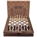Magnetic Wooden Chess Set with Storage Drawers