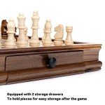 Magnetic Wooden Chess Set with Storage Drawers